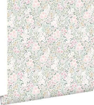 Obrázek produktu pro ESTAhome Tapeta jemné růžové květyZelená - 139532 - 53 cm x 10,05 m
