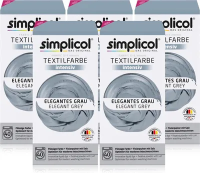 Produktbild von Simplicol Textilfarbe intensiv Elegantes-Grau - Einfaches Färben (5er Pack)