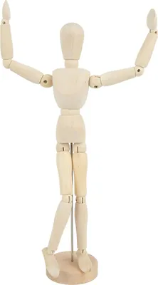 Produktbild von Holzpuppe mit flexiblen Gelenken, elegant, einfach, 30,5 cm, Kunstmodell, Figur für Heimtextilien, Foto-Requisiten, Tischspielzeug