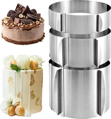 Produktbild von Verstellbare Backringe - Edelstahl - 3 Stück - 15-30 cm