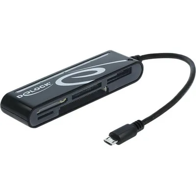 Produktbild von DeLOCK 91732, CF, Speicherstick (MS), MicroSD (TransFlash), MicroSDHC, MicroSDXC, MMC, MS Duo, MS Micro (M2), MS..., Schwarz, USB 2.0, 101,5 mm, 27 mm, 15 mm