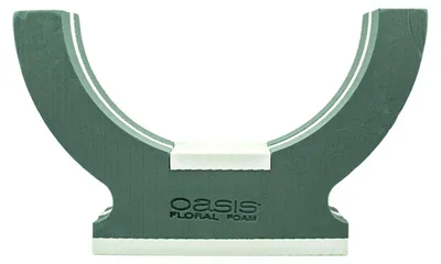 Produktbild von Steckschaum Halbring für Urnenschmuck und Trauergestecke, kompostierbar, Grün, Ø47cm H29cm