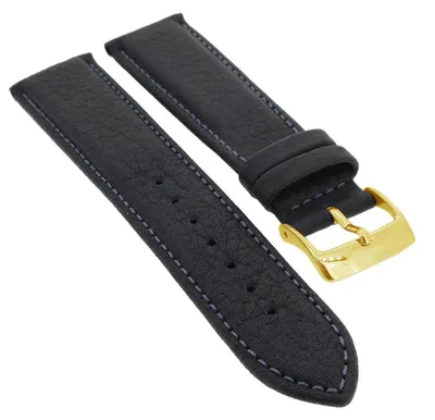 Produktbild von Barington Imperator Uhrenarmband Rindleder blau Waterproof > 34761, Stegbreite:18mm, Schließe:Gelbgolden