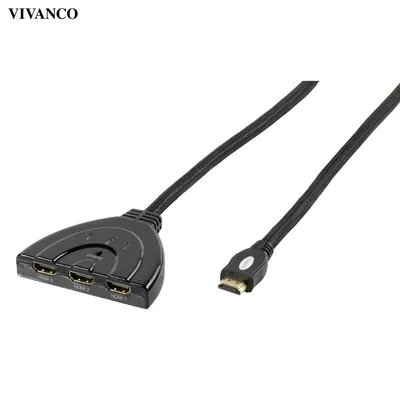 Produktbild von ViVanco™47/80 02, 3x HDMI A, HDMI A, 0,8 m, Schwarz