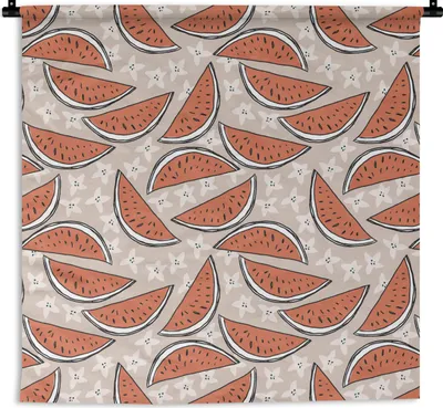Produktbild von MuchoWow® Wandteppich Wandbehang Sommer - Wassermelone - Muster 150x150 cm Tapisserie Dekoration Wandtuch - Wohnaccessoires - Modernes