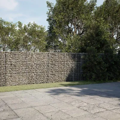 Obrázek produktu pro Gabionová stěna – koše z pozinkované oceli – plot pro zahradu nebo vjezd – rozměry 800 x 50 x 150 cm