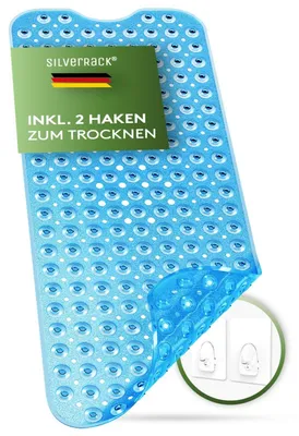 Imagen del producto de Alfombrilla antideslizante para bañera SilverRack, 100x40 cm, color azul