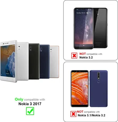 Obrázok produktu pre Cadorabo ochranné puzdro pre Nokia 3 2017 kryt v čiernej farbe puzdro na mobilný telefón puzdro na knihu kryt puzdro