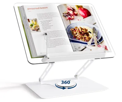 Image de Support de livre en acrylique réglable avec rotation à 360°