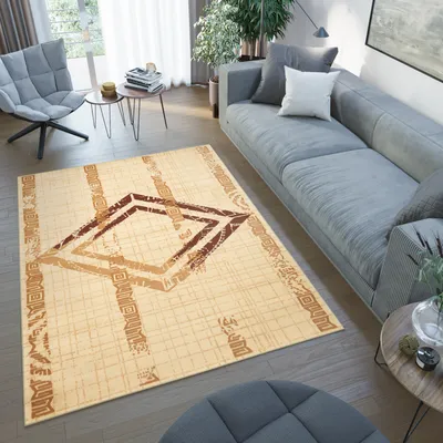 Produktbild von Teppich Wohnzimmer Schlafzimmer Kurzflor Design Modern Creme Meliert 160 x 220 cm