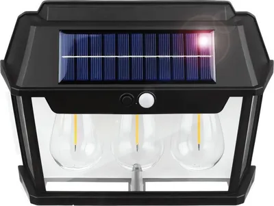 Image de RealG RC-K-2205 Lampe de jardin murale solaire à LED triple avec détecteur de mouvement