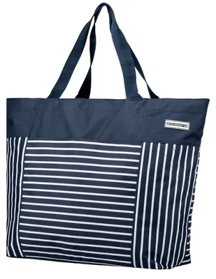Produktbild von Oversized maritim Strandtasche Bag anndora® XXL in striped blue uni - Blau Weiß