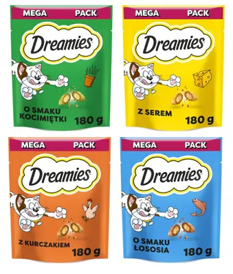 Produktbild von Dreamies Gefüllte Pasteten Mix Geschmacksrichtungen 4x180g Leckerli für Katzen