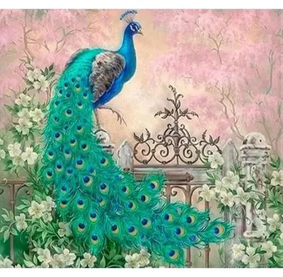 Produktbild von 5D-Diamantmosaik – Pfau 40 x 30 cm – Titanum