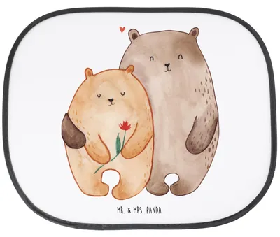 Produktbild von Mr. & Mrs. Panda Sonnenblende Auto Bären Liebe - Weiß - Geschenk, Freund, saugnapf sonnenschutz, Verknallt, Seitenscheibe, Bärchen, Autoscheiben, Fürs, Umarmen, Blume