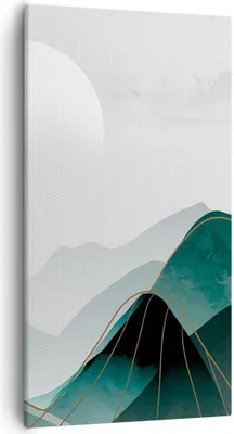 Produktbild von Bild auf Leinwand - Leinwandbild - Einteilig - Abstraktion Berge Stück - 55x100cm - Wand Bild - Wanddeko - Wandbilder - Leinwanddruck - Bilder - Wanddekoration - Leinwand bilder - PA55x100-4911