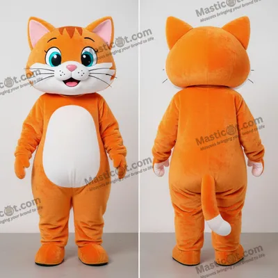 Produktbild von Rostorange-breitäugige MASTICOT Katzen-Maskottchen-Puppe
