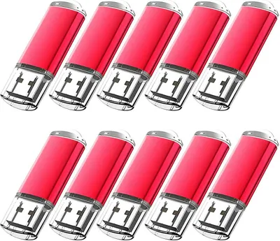 Produktbild von 10x 64GB USB 2.0 Stick Flash USB Drive Kompakt USB Flashdrive Speicherstick Memorystick Farbe: Rot