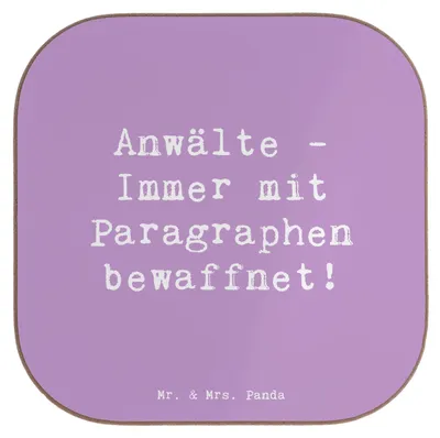 Produktbild von Mr. & Mrs. Panda Untersetzer Tasse Spruch Anwalt Paragraphen - Lavendeltraum - Geschenk, gläseruntersetzer, Berufe, kreative Geschenke, Holzuntersetzer, Glas, Anerkennung