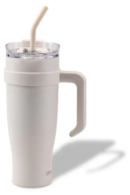 Produktbild von Fackelmann Isoliertrinkbecher XXL beige 1200 ml – Für Kaltgetränke, aus hochwert