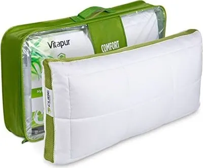 Produktbild von Vitapur CUBE Kopfkissen 40x80cm, Hybrid Memory Schaum, Angereichert mit beruhigender Aloe Vera, hautfreundlic