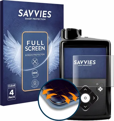 Produktbild von 4x Savvies Fullscreen Schutzfolie für Medtronic Minimed 780G Displayschutz Folie Fullcover Klar Transparent