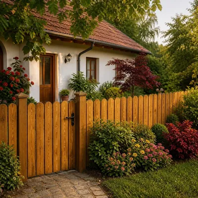 Produktbild von QLS 21 Stk. Zaunlatte 150cm Holz Brett Kiefer Gehobelt Gartenzaun Goldene Eiche 11484