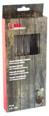 Produktbild von Hit Glas-Trinkhalme inkl. Reinigungsbürste 20 cm 4 Stück