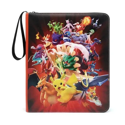 Produktbild von Pokémon Sammelkarten Album, Sammelalbum für Karten, Kunstleder Sammelalbum mit Reißverschluss, 50 Seiten 400 Taschen - 4 pocket