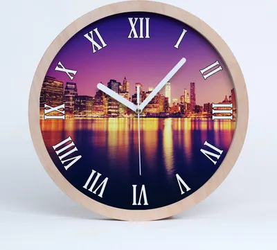 Produktbild von Holzuhr 20fi cm wanduhr - weiße Spitzen - Manhattan New York