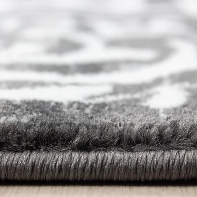 Produktbild von Kurzflor Teppich Matteo Läufer, Farbe: Grau, Größe:80x300 cm