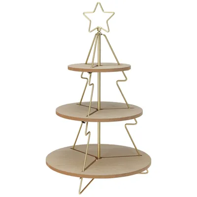 Productafbeelding van H&S Decoratie, etagère, ster, goud, kerstdecoratie