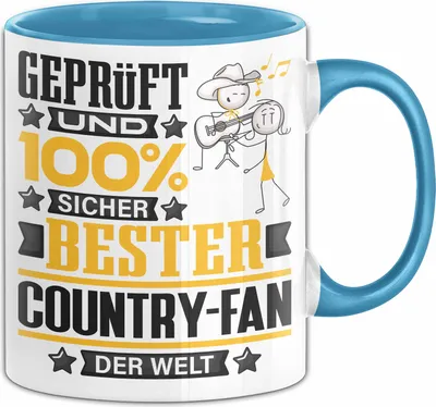 Produktbild von Country-Fan Geschenk Lustiger Spruch für Country-Fan Geschenkidee Bester Country-Fan Der Welt (Blau)