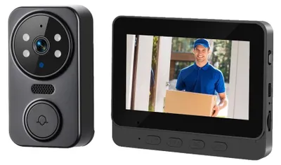 Immagine prodotto di Citofono, installazione wireless, visione notturna a infrarossi, display da 4,3 pollici