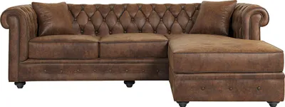 Produktbild von Vente-unique TOLEDO, Ecksofa, Wohnzimmer, Braun, 4 Sitz(e), Braun, Samt
