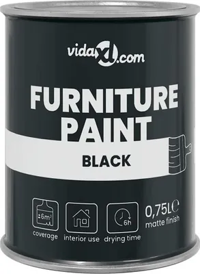 Image de Peinture pour meubles Noir 0,75 L Impression murale