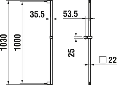 Immagine prodotto di Barre de douche LAUFEN CityGliss, hauteur : 1030mm, entièrement en métal, HF901158423000, HF901158423000