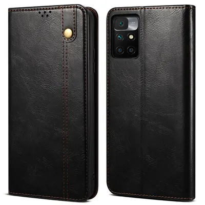 Obrázek produktu pro Pouzdro pro Xiaomi Redmi 10, kožené flip pouzdro peněženka s funkcí stojánku černé