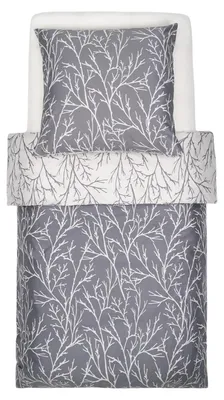 Zdjęcie produktu dla Komplet pościeli dwustronnej Brielle Mako Satin, 100% bawełna, gęstość 220, zamek błyskawiczny, 2-częściowy, poszwa na kołdrę 135 x 200 cm, poszewka na poduszkę 80 x 80 cm, ciemnoszary, jasnoszary