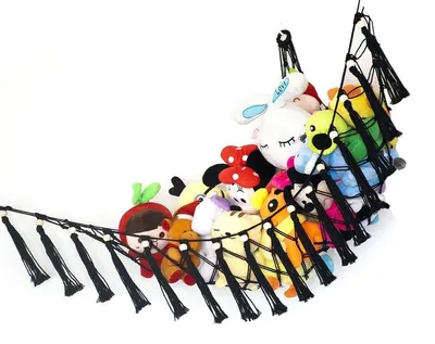 Produktbild von Hängender Spielzeug Organizer für Kinderzimmer, Netz zur Aufbewahrung von Kuscheltieren