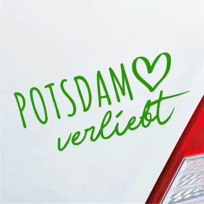 Produktbild von Auto Aufkleber Potsdam verliebt Herz Stadt Heimat Liebe Car 19x8 cm Hellgrün Sticker Heckscheibenaufkleber