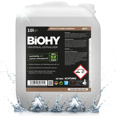Produktbild von BiOHY Universal Entkalker + Auslaufhahn, Entkalker flüssig, Kalkentferner, Kalklöser, 10 l