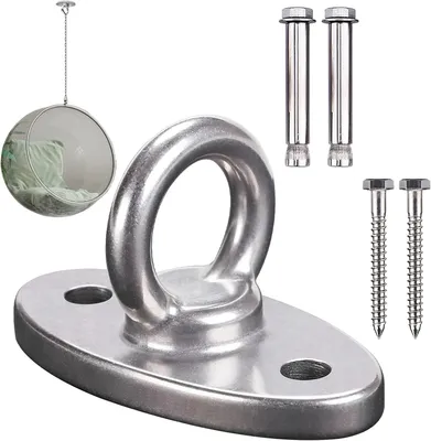 Obrázok produktu pre Heavy Duty Stropný hák, nerezová oceľ 304, nosnosť 1260 kg, pre závesné kreslo, hojdaciu sieť, boxovací vak