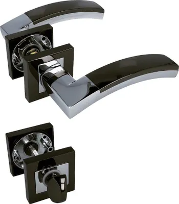 Produktbild von Türgriff Türklinke Türbeschlag Türdrücker Drücker Rosettengarnitur Vector Zamak WC DIN Norm