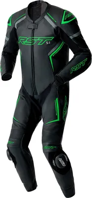 Produktbild von RST S1 D3O perforierte 1-Teiler Motorrad Lederkombi, schwarz/neon-grün, M