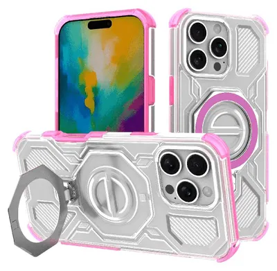 Obrázek produktu pro Techsuit – Carbon Shield PRO ochranné pouzdro na iPhone 16 Pro – růžové průhledné