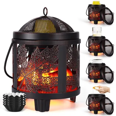 Productafbeelding van Geurbrander - 4-in-1 - Esdoornbladpatroon - Elektrische geurlamp voor was en geurolie