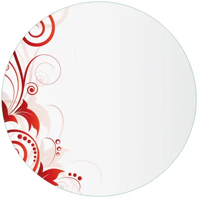 Produktbild von Wallario Premium Glasbild, freischwebende Optik, kräftige Farben, rund 50cm Durchmesser, Motiv Abstrakte rote Blumenschnörkel