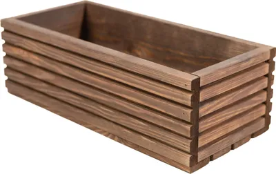 Produktbild von Blumenkasten aus Holz | Pflanzkasten | Blumentopf 44 x 20 x 14,5cm | Kräutertopf | Topf mit Kunststoffeinsatz | Imprägniert | Dunkelbraun