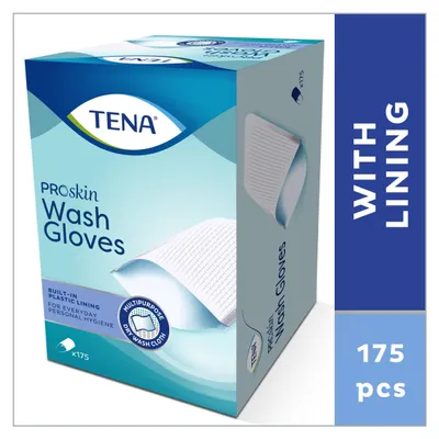 Produktbild von TENA Wash Glove (mit Folie) - Waschhandschuh - 175 Stk.